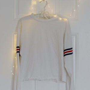 Brandy Melville Long-sleeve White with Stripes Top